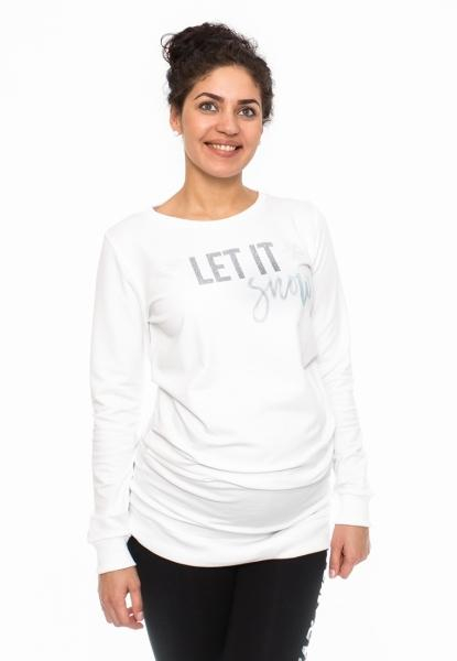 Těhotenské triko, mikina Let it Snow - bílé, vel. XL - XL (42)