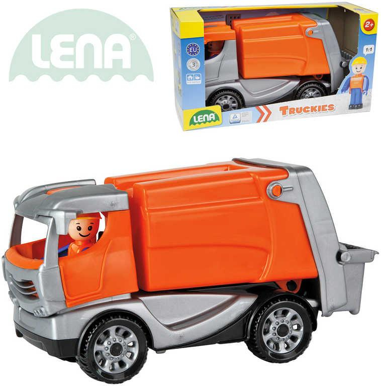 LENA Truckies popeláři 25cm set baby autíčko + panáček 01623 plast