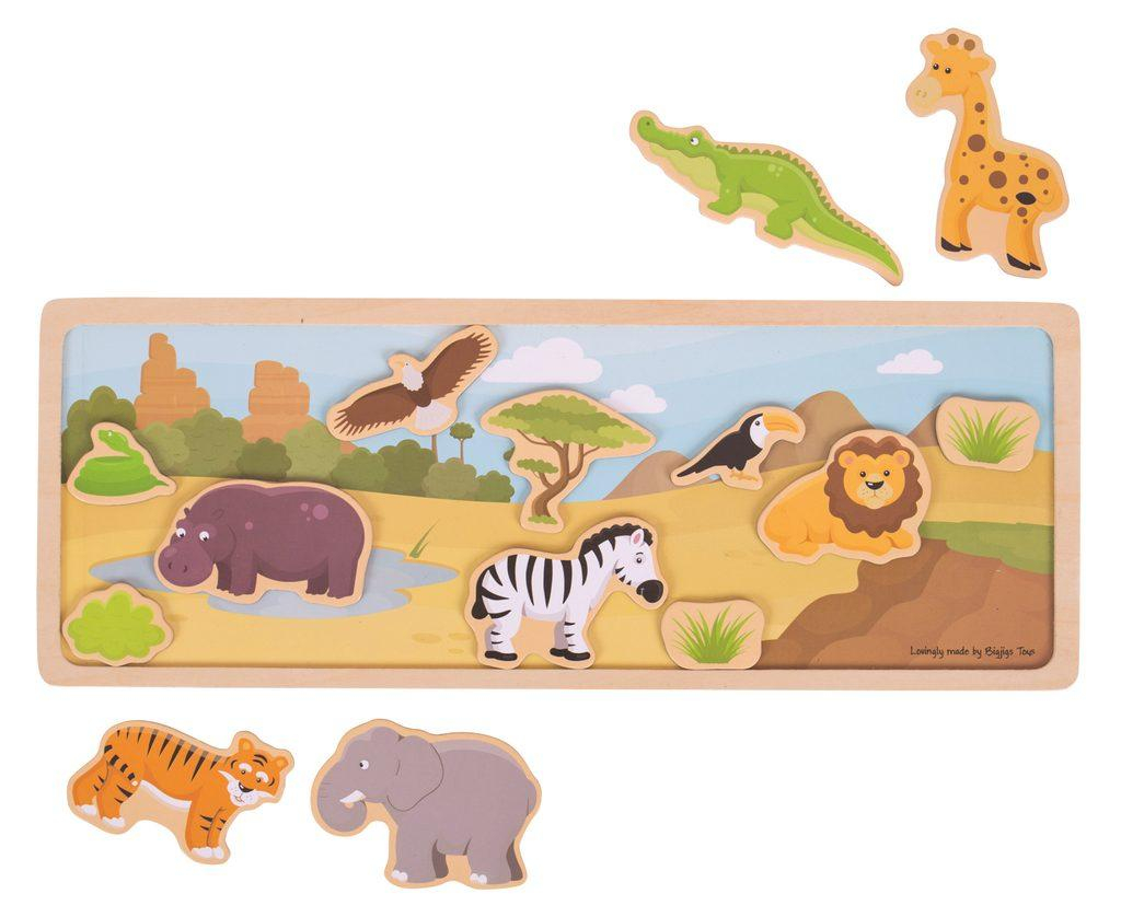 Bigjigs Toys magnetické puzzle safari