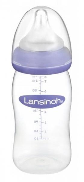 Set lahviček Lansinoh Natural Wave - 2x240 ml se savičkou vel. M, fialová