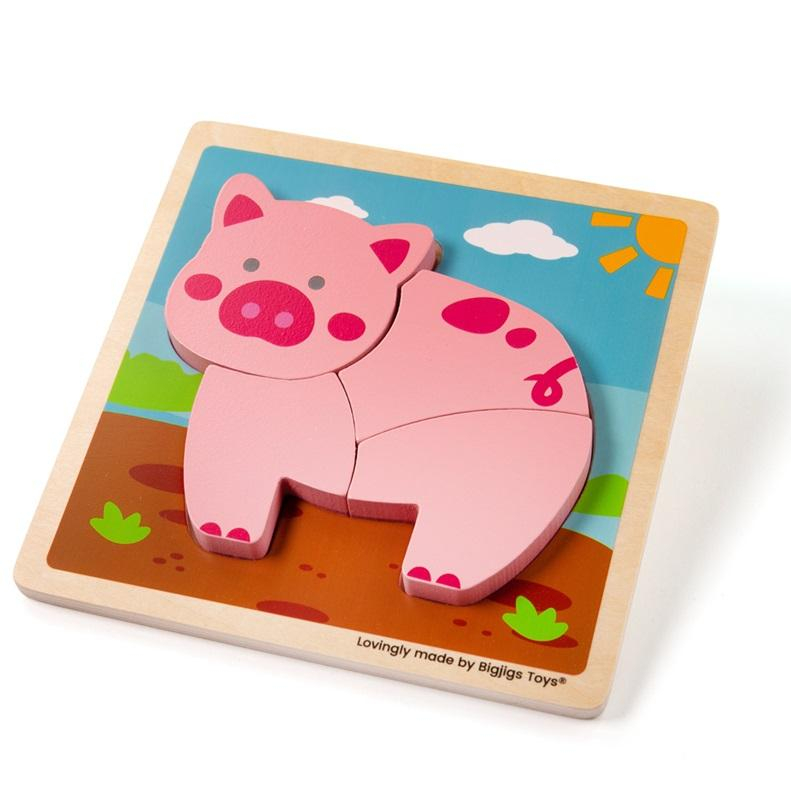 Bigjigs Toys Vkládací puzzle Prasátko