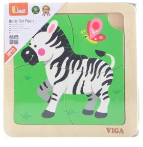 Dřevěné puzzle 4 dílky- zebra