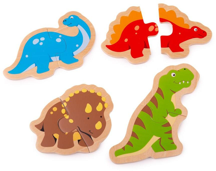 Bigjigs Toys Dřevěné puzzle dinosauři