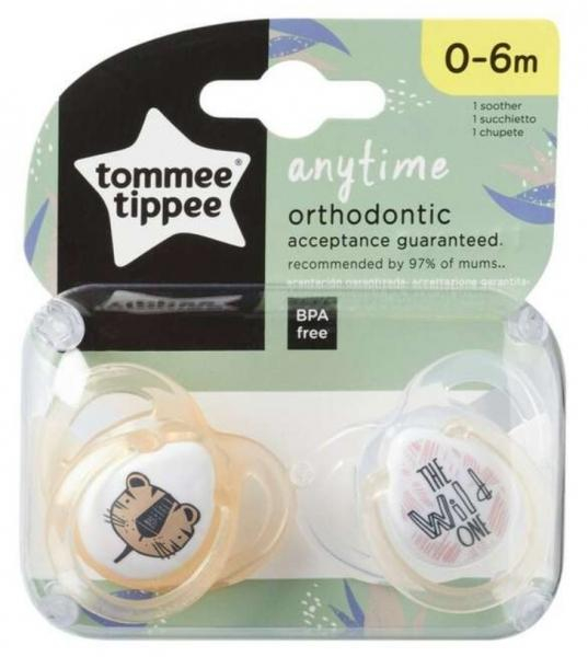 Tommee Tippee Dudlík Any Time, 0-6 m - bílá/růžová