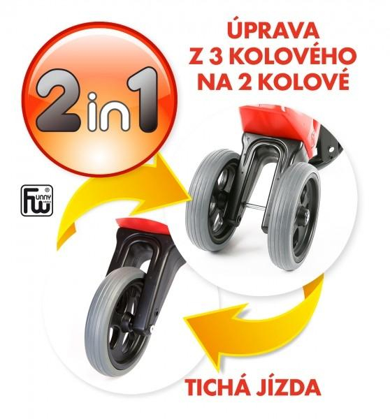 Odrážedlo FUNNY WHEELS Rider Sport červené 2v1, výška sedla 28/30cm nosnost 25kg 18m+