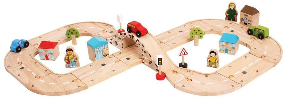 Bigjigs Rail Dřevěná autodráha osmička