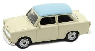 Auto Welly Trabant 1:60 kov 7cm mix barev volný chod v krabičce 36ks v boxu