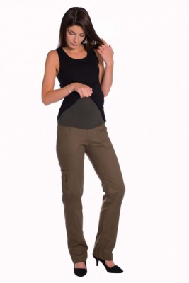Bavlněné, těhotenské kalhoty s kapsami - černé, vel. XXL - XXL (44)